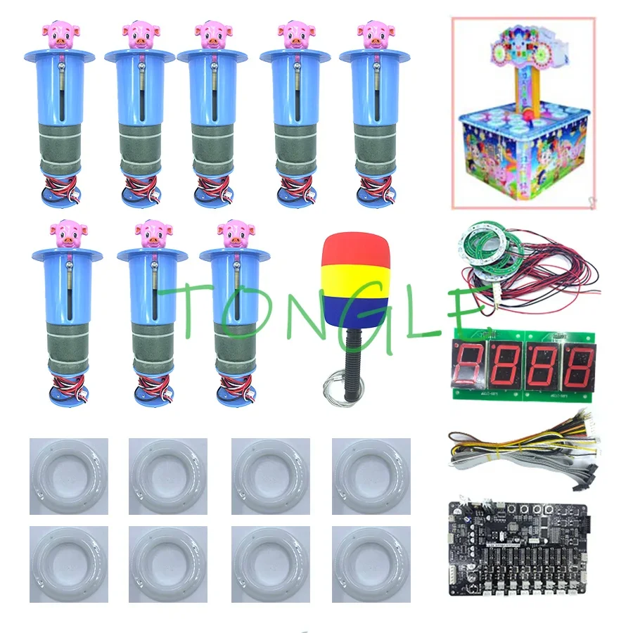 Whack A Mole Arcade - Motherboard with Wires and 8 Hitting