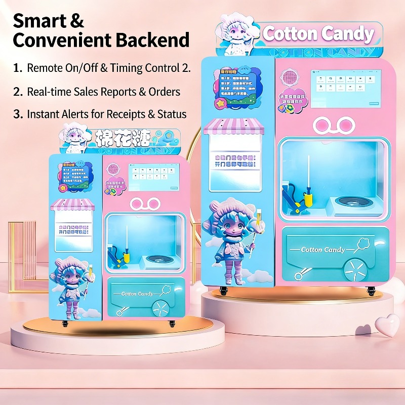 FOB Automatic Cotton Candy Ven - Vending Machine Qr Code ulasan dan harga